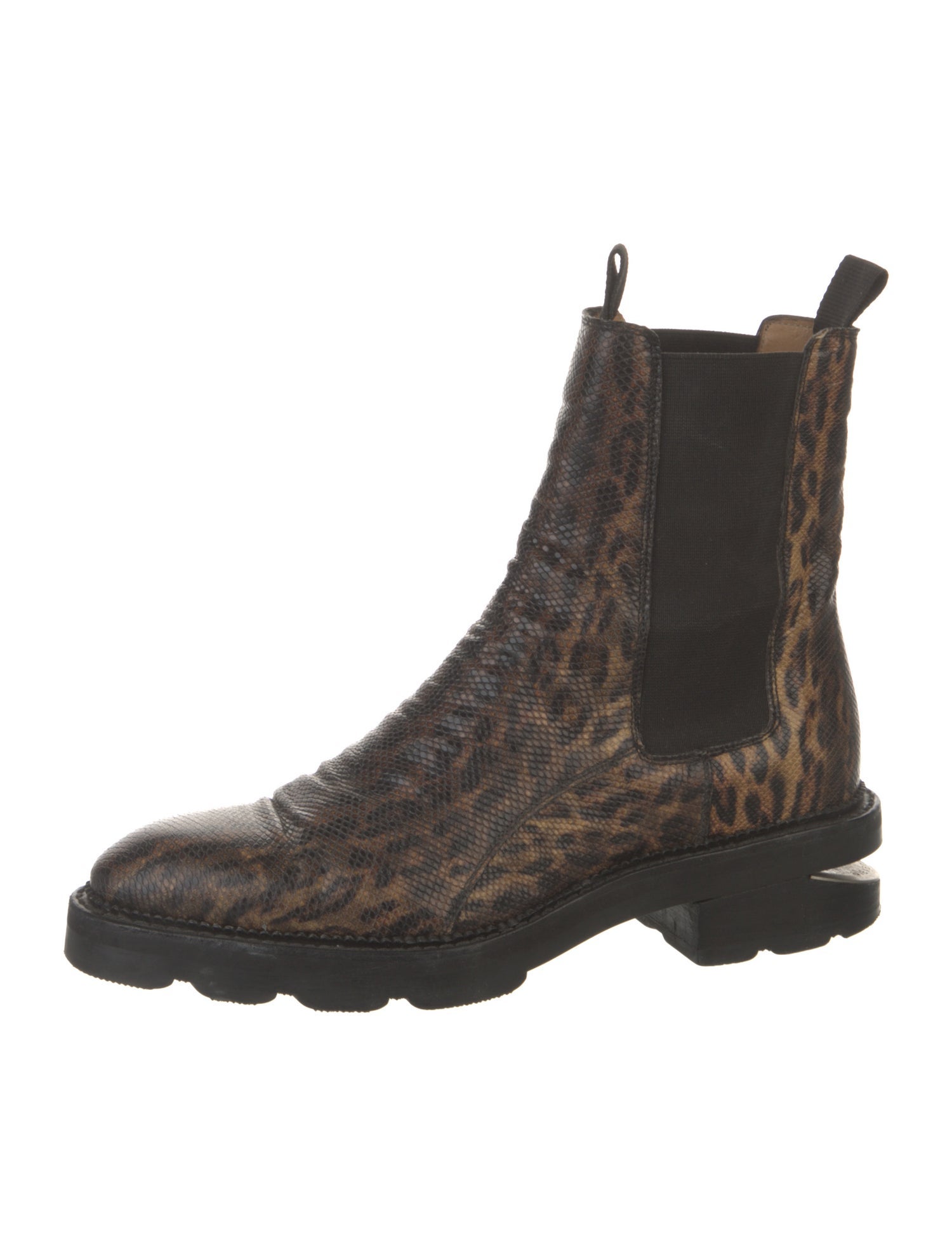 Alexander Wang Leather Animal Print Chelsea Boots