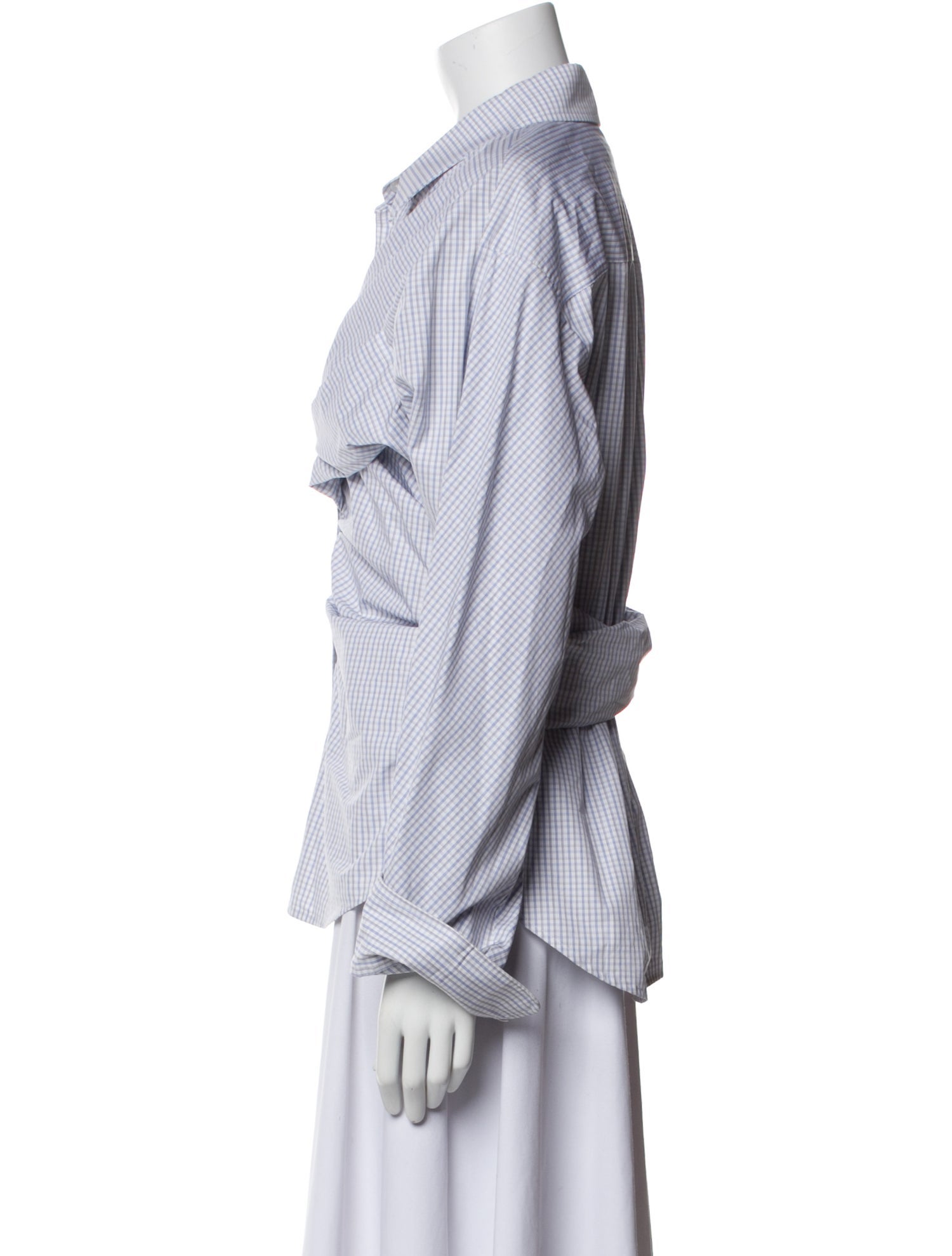 Alexander Wang Plaid Print Long Sleeve Button-Up Top