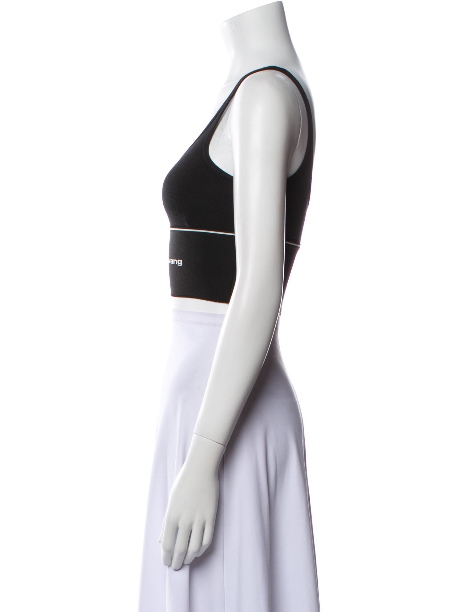 Alexander Wang Graphic Print Scoop Neck Crop Top