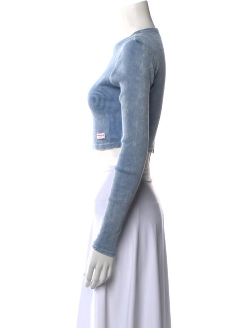 Alexander Wang Striped Crew Neck Crop Top