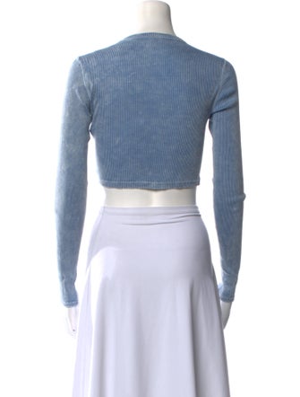 Alexander Wang Striped Crew Neck Crop Top