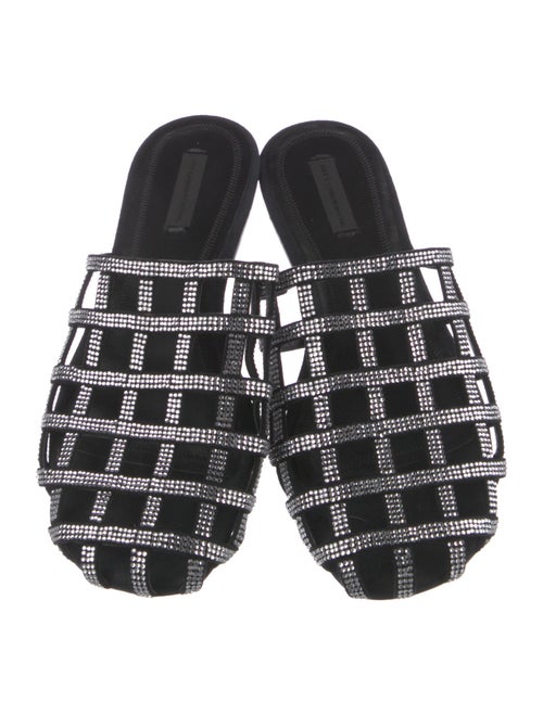 Alexander Wang Leather Crystal Embellishments Flats