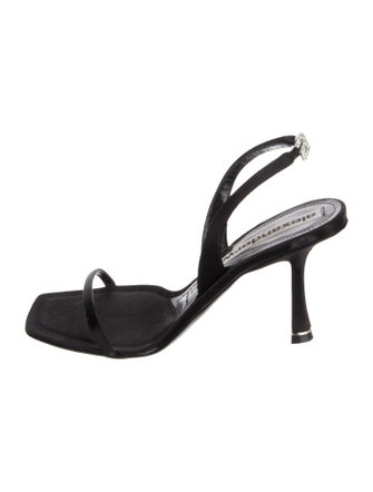 Alexander Wang Satin Crystal Embellishments Slingback Sandals