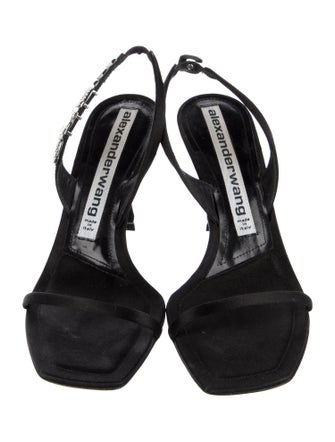 Alexander Wang Satin Crystal Embellishments Slingback Sandals