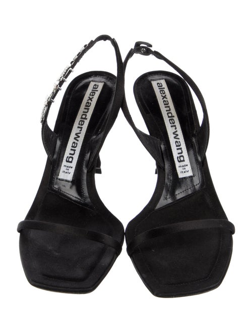 Alexander Wang Satin Crystal Embellishments Slingback Sandals