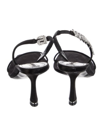 Alexander Wang Satin Crystal Embellishments Slingback Sandals