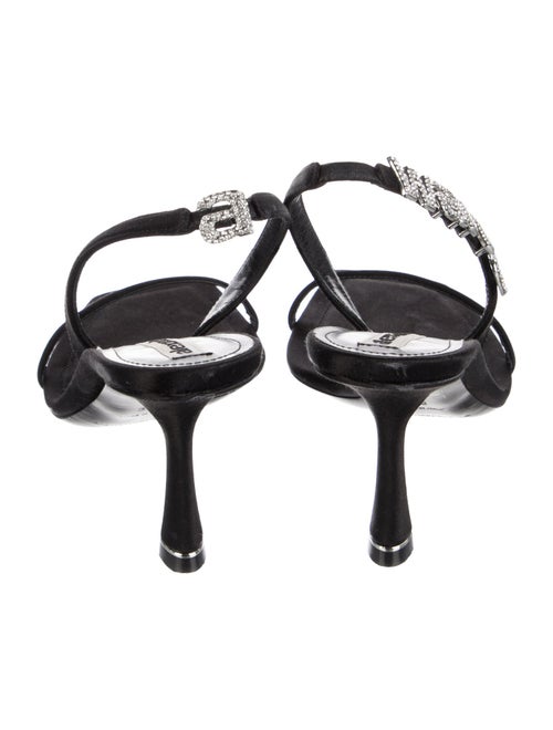 Alexander Wang Satin Crystal Embellishments Slingback Sandals