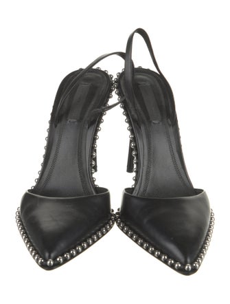 Alexander Wang Leather Studded Accents Slingback Pumps