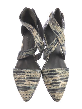 Alexander Wang Leather Printed Slingback Flats