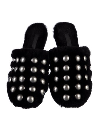 Alexander Wang Faux Fur Studded Accents Mules