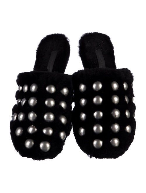 Alexander Wang Faux Fur Studded Accents Mules