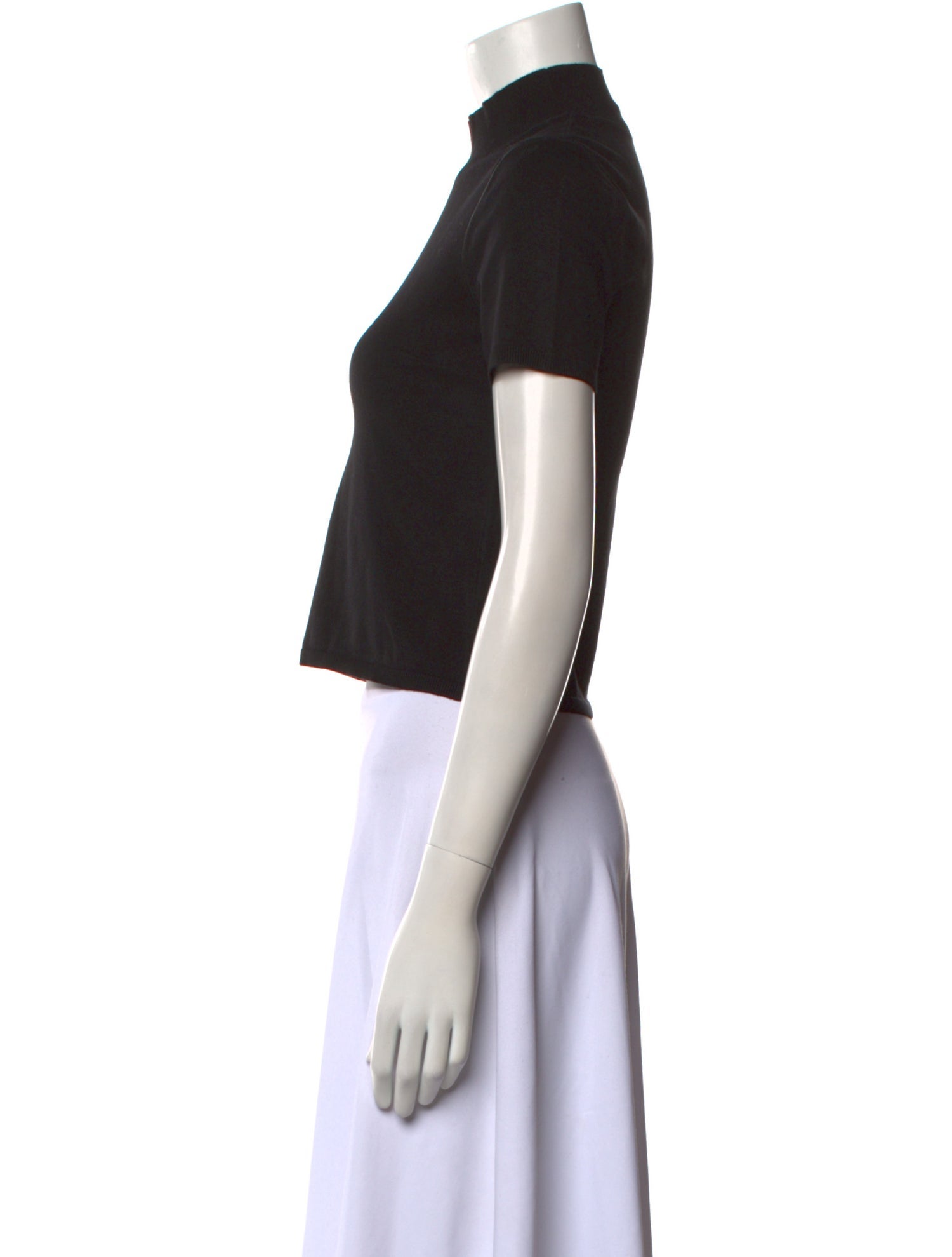 Alexanderwang.T Mock Neck Short Sleeve Crop Top