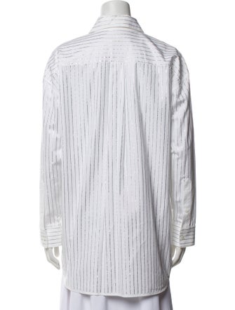 Alexander Wang Striped Long Sleeve Button-Up Top