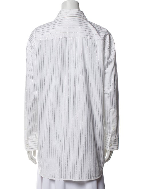Alexander Wang Striped Long Sleeve Button-Up Top