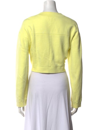 T by Alexander Wang Crew Neck Long Sleeve Crop Top