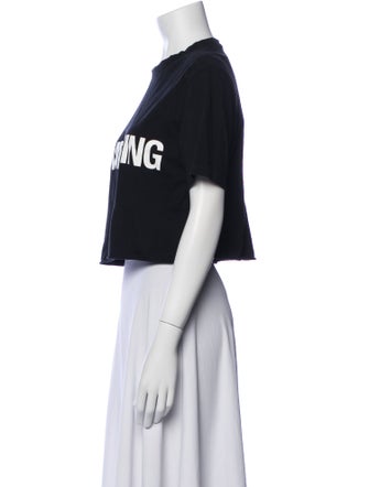 Alexander Wang Graphic Print Crew Neck Crop Top