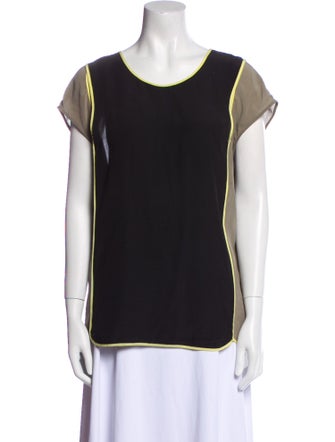 Alexander Wang Silk Colorblock Pattern T-Shirt