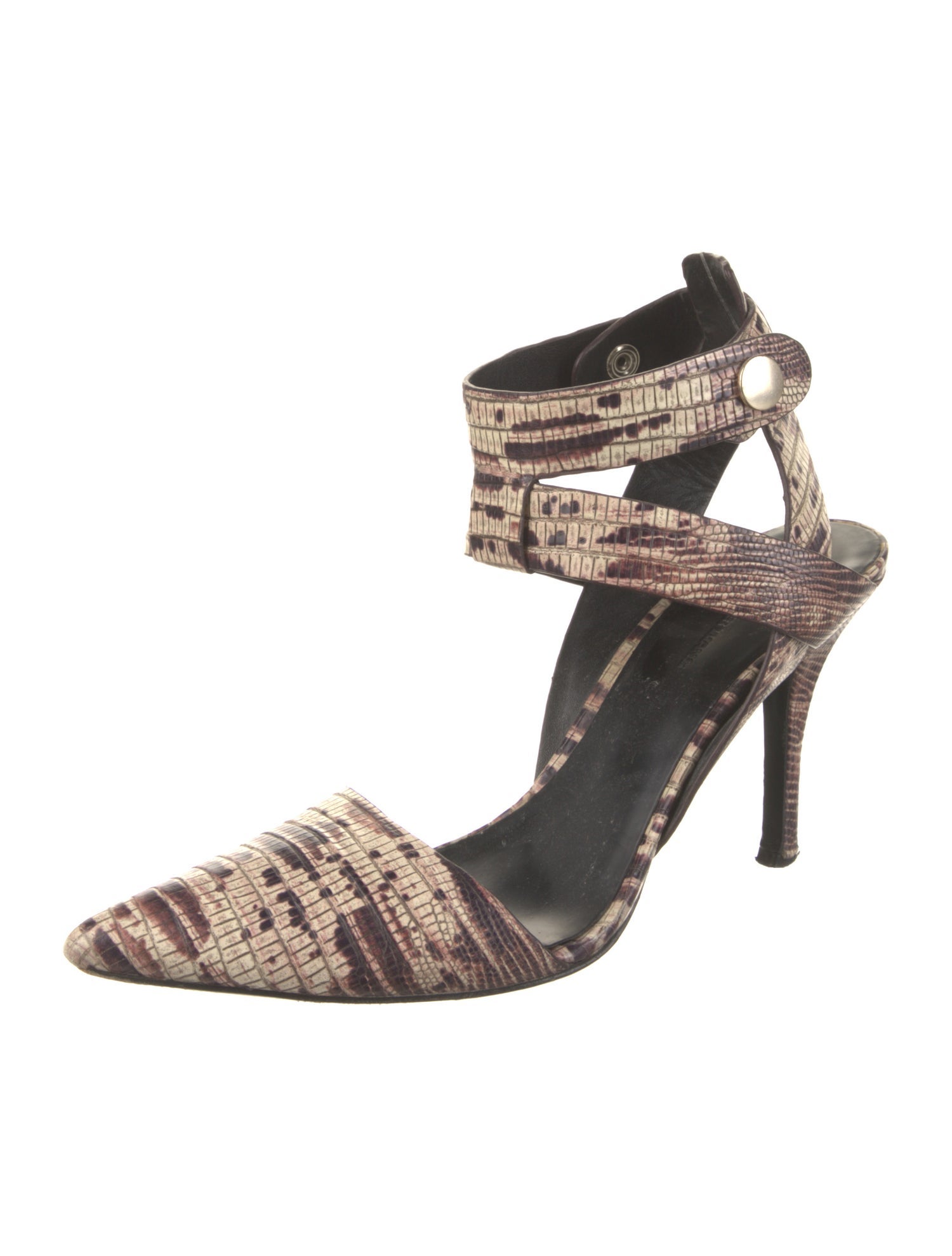 Alexander Wang Leather Animal Print Slingback Pumps