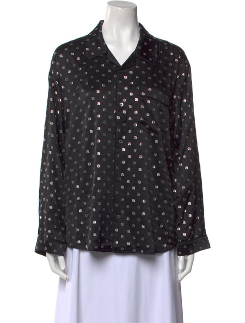 Alexander Wang Silk Printed Button-Up Top