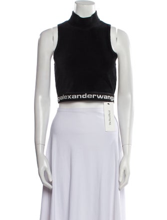 Alexander Wang Mock Neck Sleeveless Crop Top