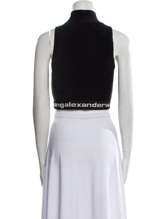 Alexander Wang Mock Neck Sleeveless Crop Top