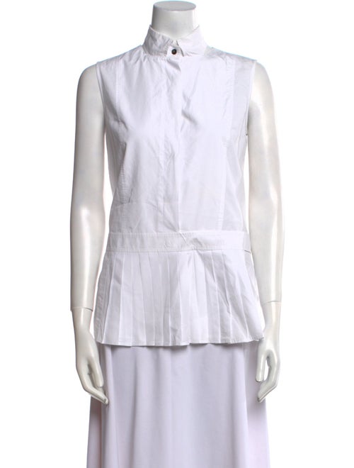 Alexander Wang Mock Neck Sleeveless Button-Up Top