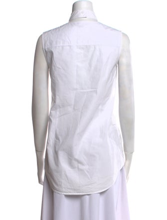 Alexander Wang Mock Neck Sleeveless Button-Up Top