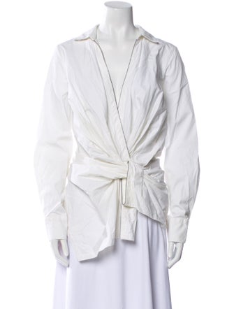 Alexander Wang V-Neck Long Sleeve Blouse