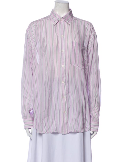 Alexander Wang Striped Long Sleeve Button-Up Top