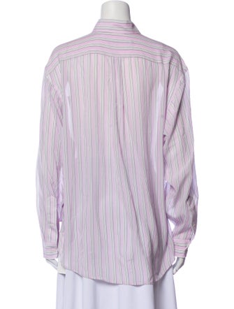 Alexander Wang Striped Long Sleeve Button-Up Top
