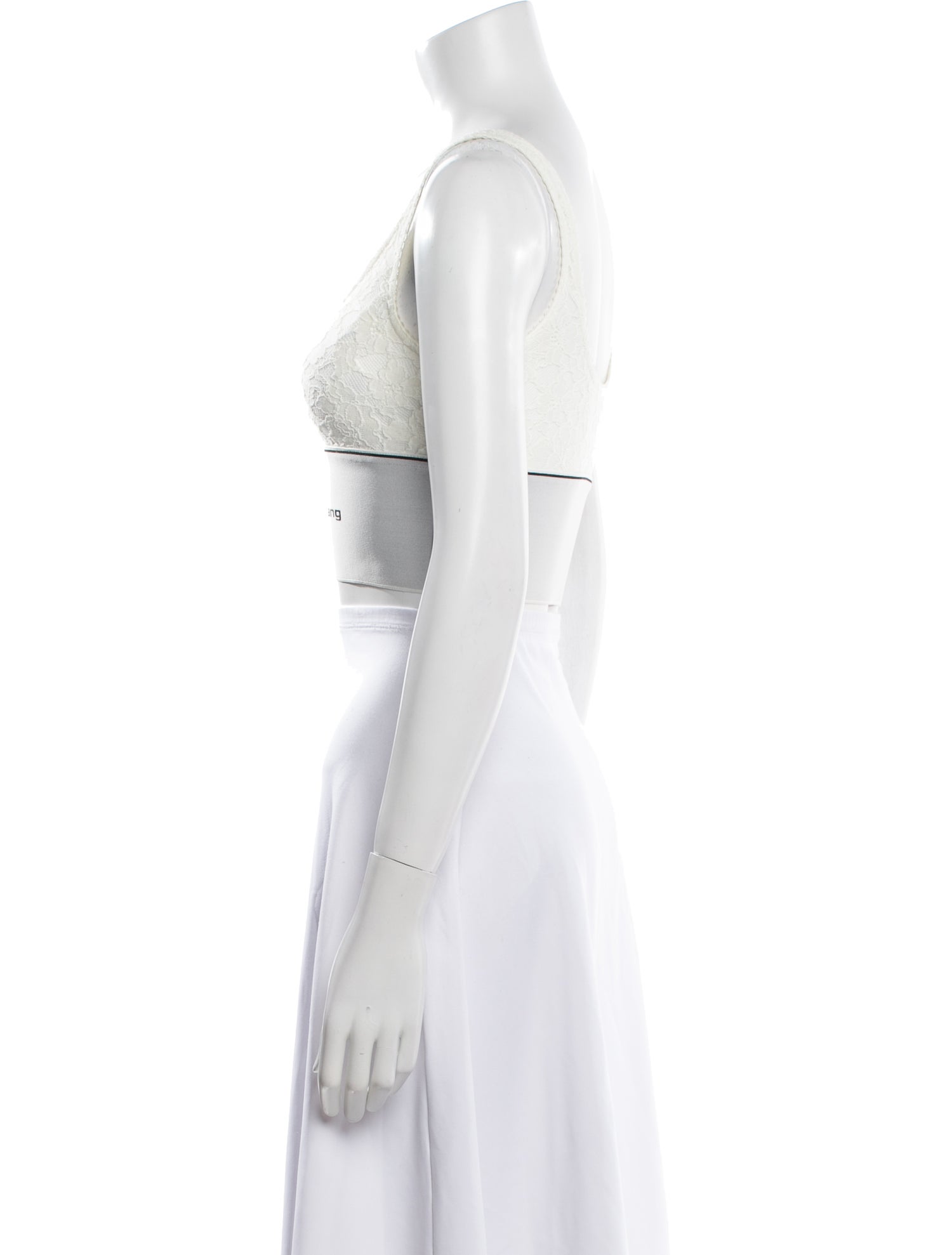 Alexander Wang Graphic Print Scoop Neck Crop Top