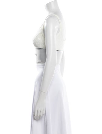 Alexander Wang Graphic Print Scoop Neck Crop Top