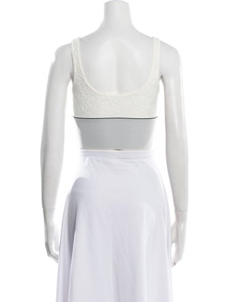 Alexander Wang Graphic Print Scoop Neck Crop Top