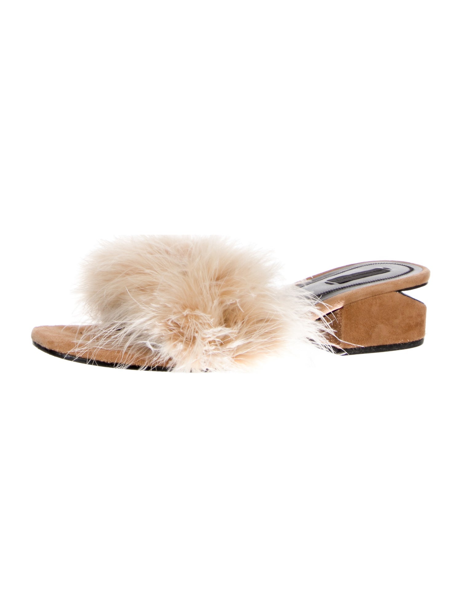 Alexander Wang Suede Fur Trim Slides