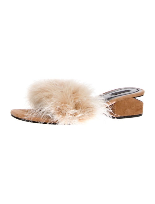 Alexander Wang Suede Fur Trim Slides