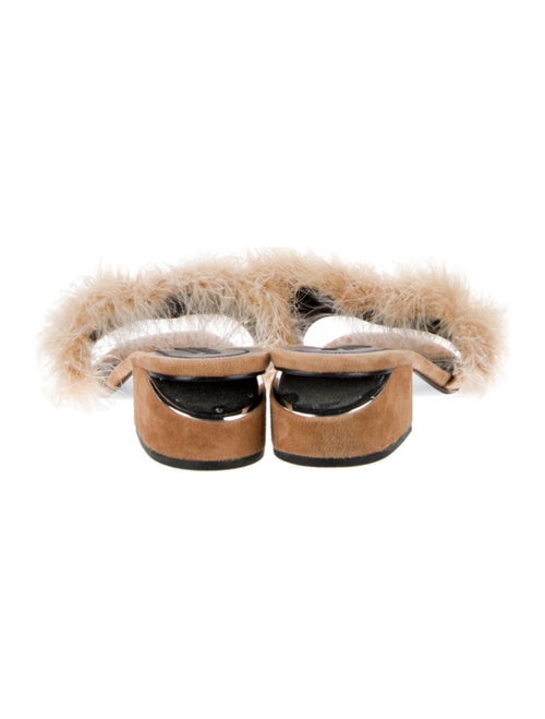 Alexander Wang Suede Fur Trim Slides