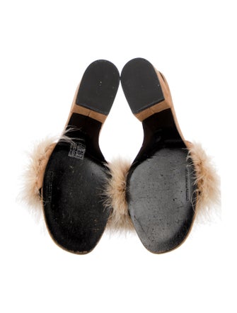 Alexander Wang Suede Fur Trim Slides