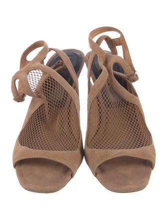 Alexander Wang Suede Mesh Accents T-Strap Sandals