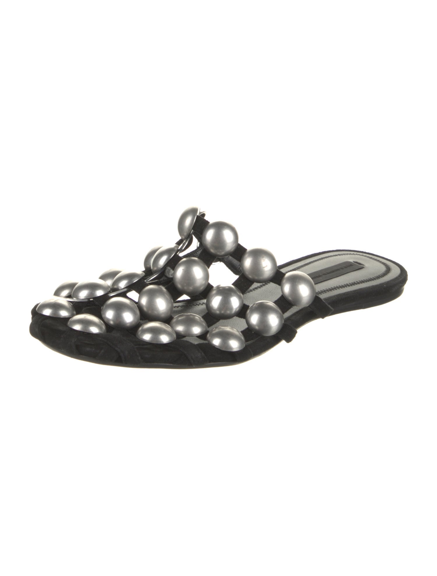 Alexander Wang Suede Studded Accents Slides