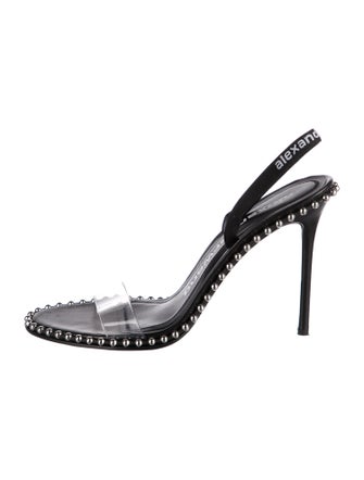 Alexander Wang Leather Studded Accents Slingback Sandals