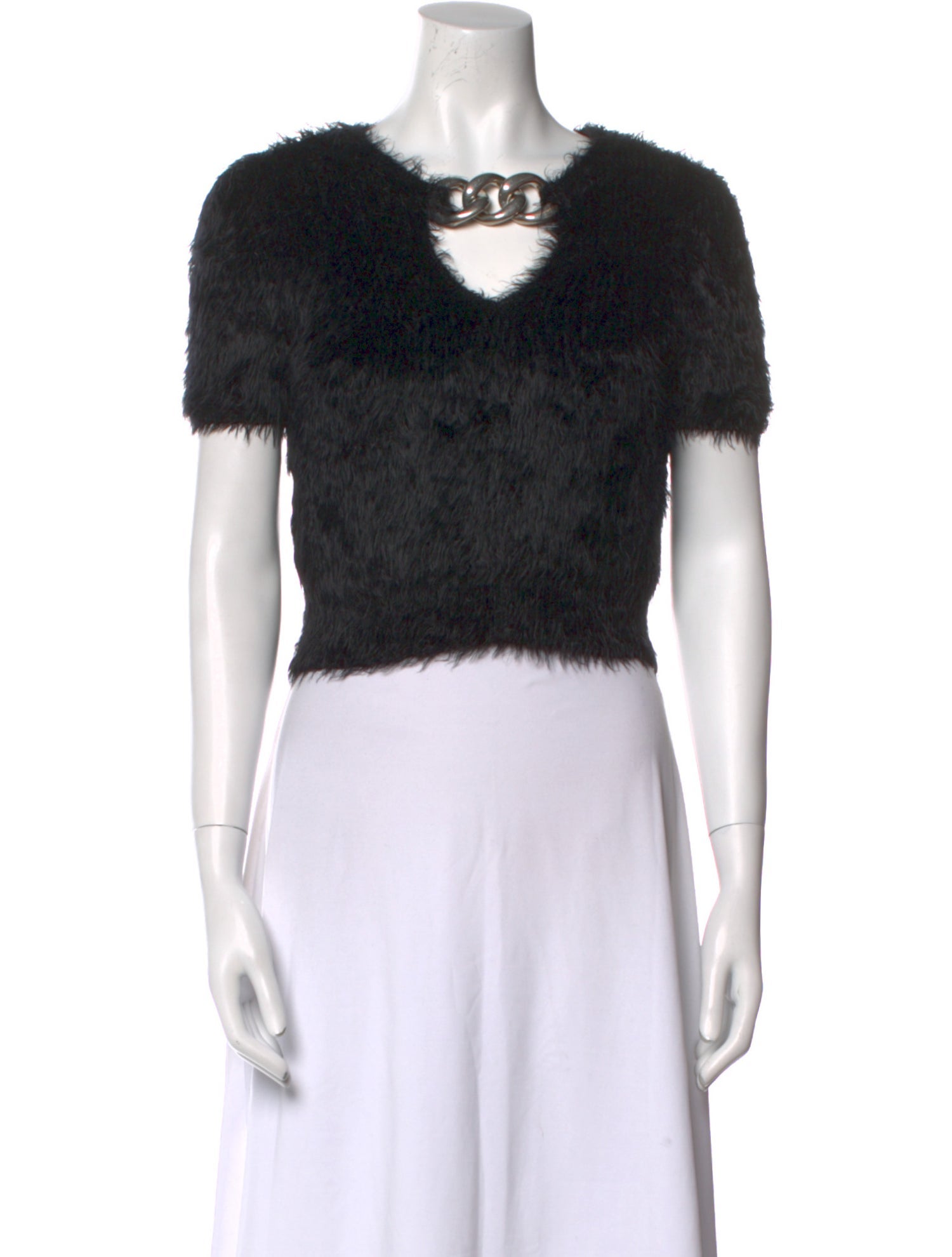 Alexander Wang Scoop Neck Short Sleeve Crop Top