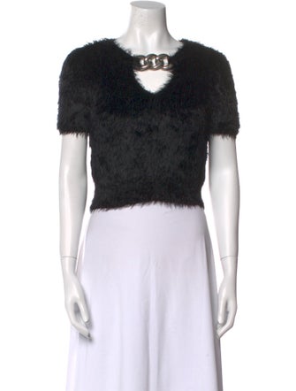 Alexander Wang Scoop Neck Short Sleeve Crop Top