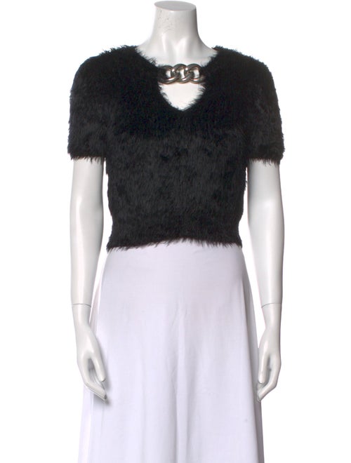 Alexander Wang Scoop Neck Short Sleeve Crop Top