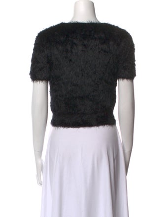 Alexander Wang Scoop Neck Short Sleeve Crop Top