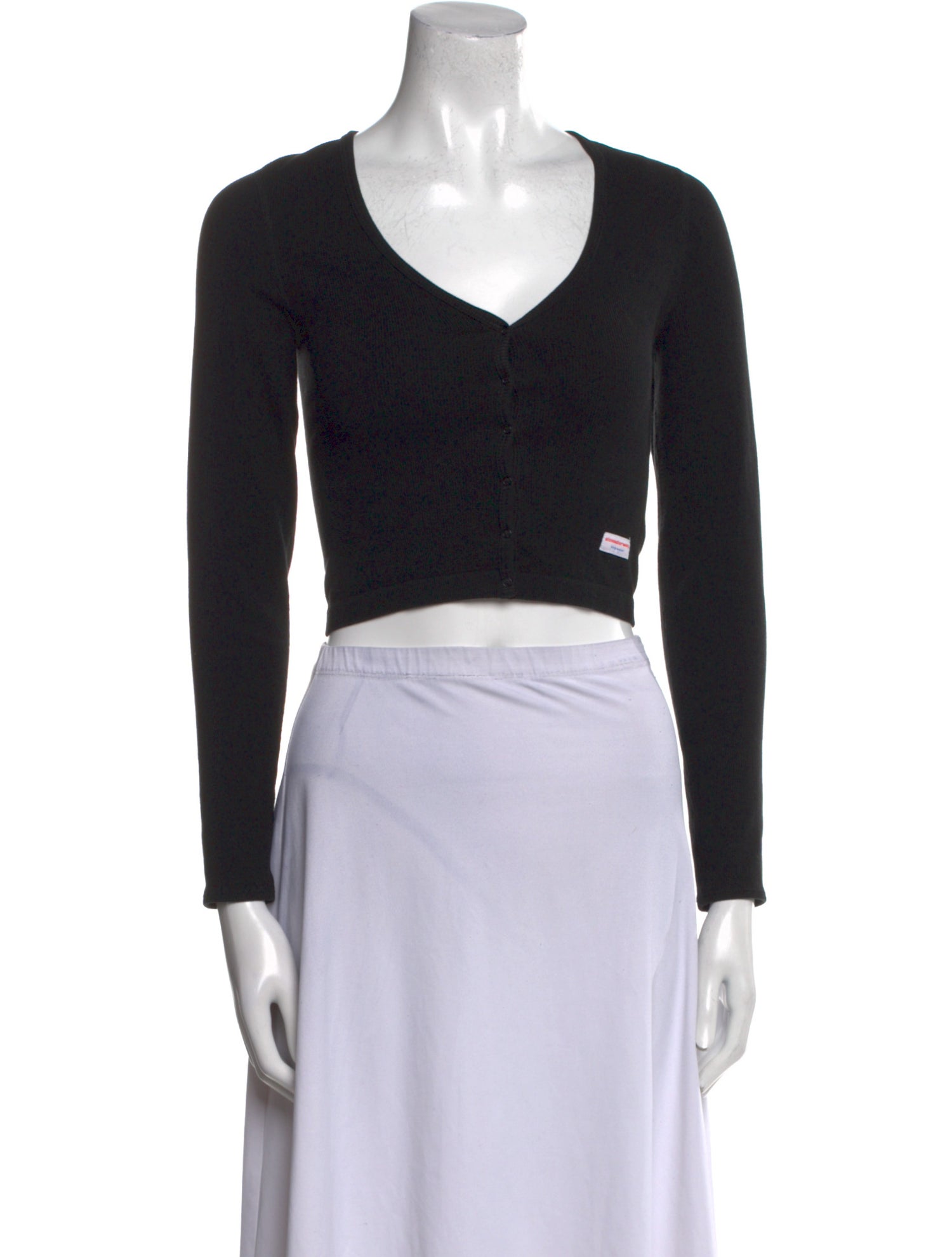 Alexander Wang V-Neck Long Sleeve Crop Top