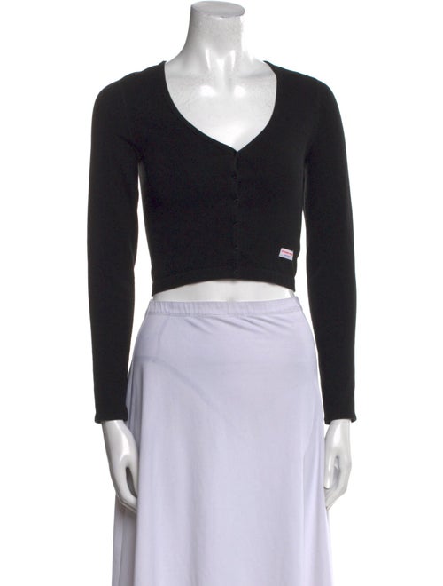 Alexander Wang V-Neck Long Sleeve Crop Top