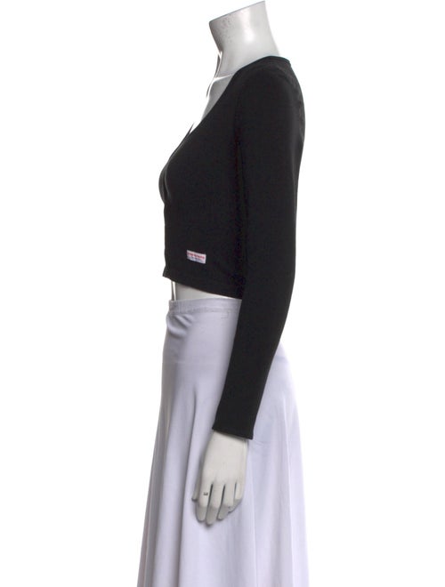 Alexander Wang V-Neck Long Sleeve Crop Top