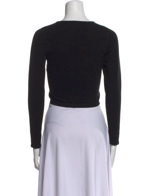 Alexander Wang V-Neck Long Sleeve Crop Top