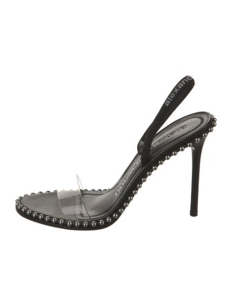 Alexander Wang Leather Studded Accents Slingback Sandals