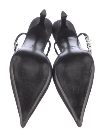 Alexander Wang Satin Crystal Embellishments Mules